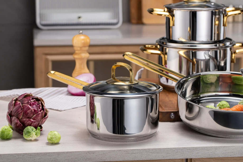 Encapsulated Bottom Stainless Steel Cookware saucepan