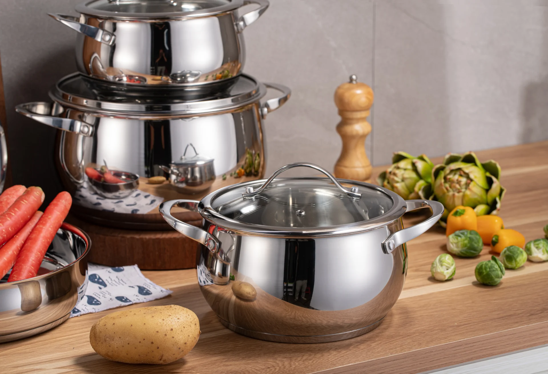 Stoves Work with 304 Stainless Steel Cookware casserole