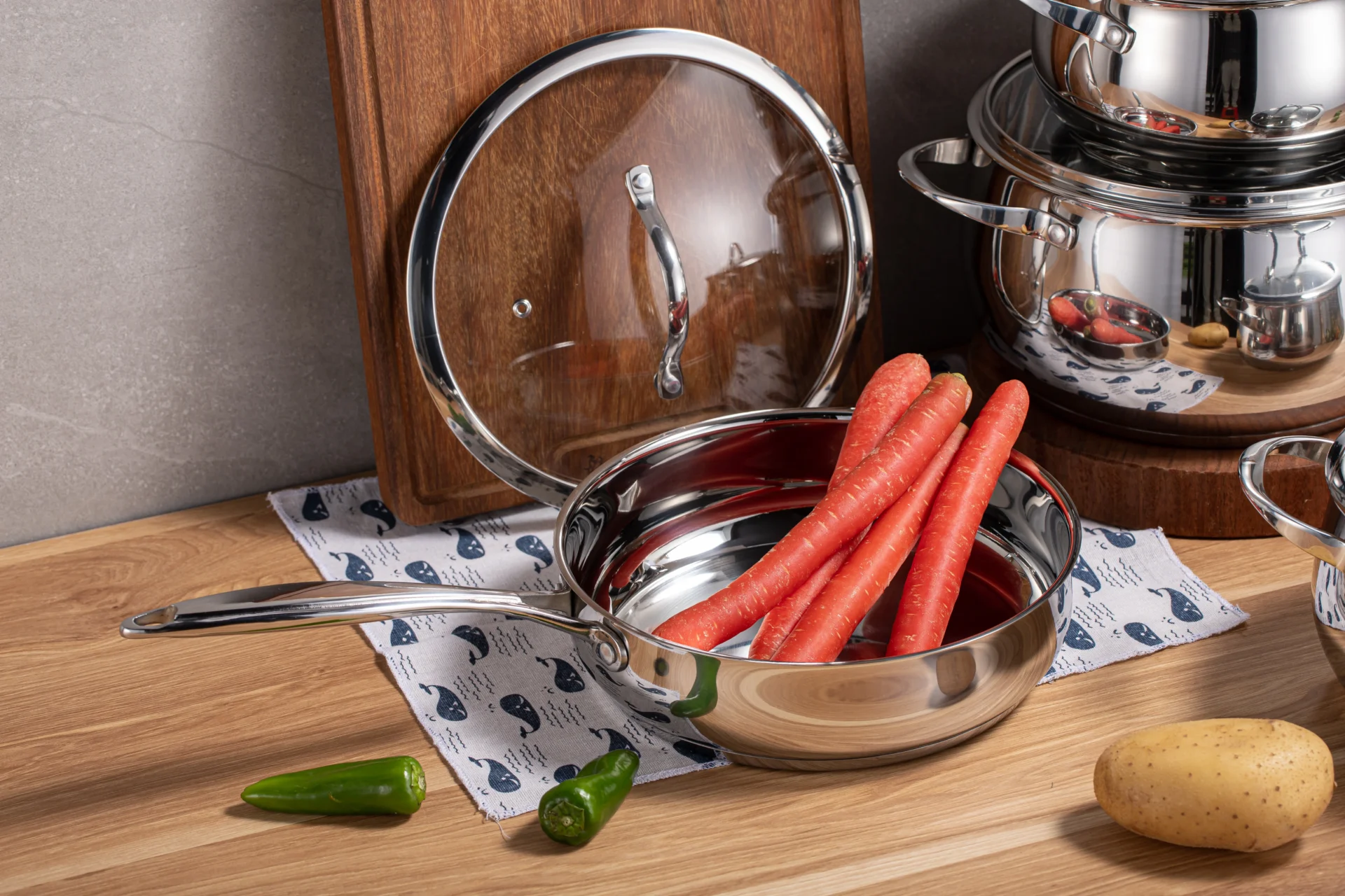 Stoves Work with 304 Stainless Steel Cookware frypan