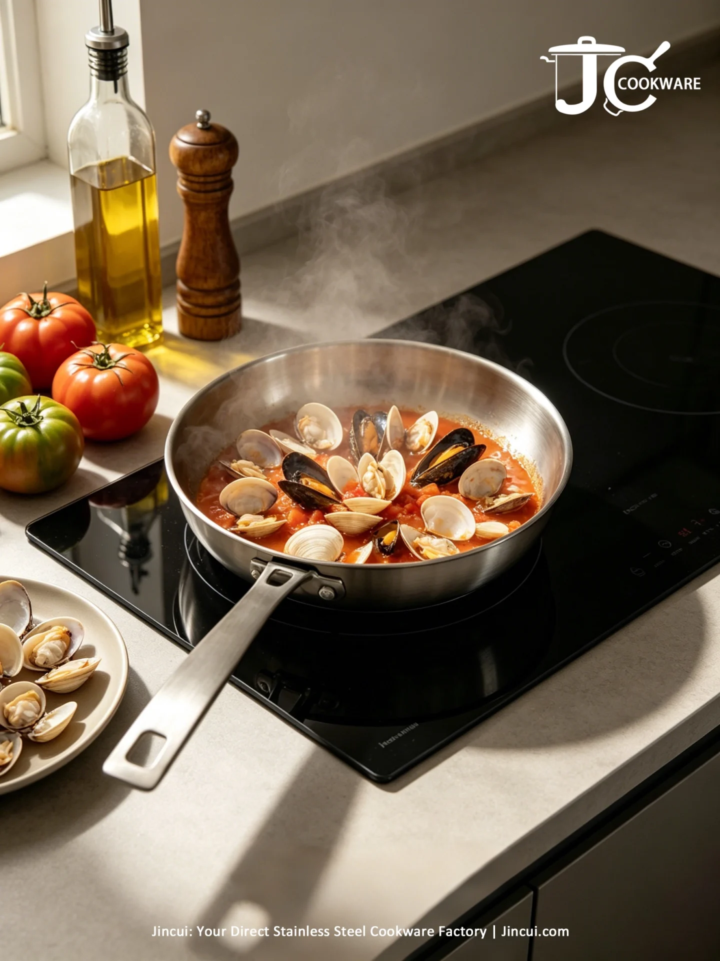 food sticking stainless steel pan