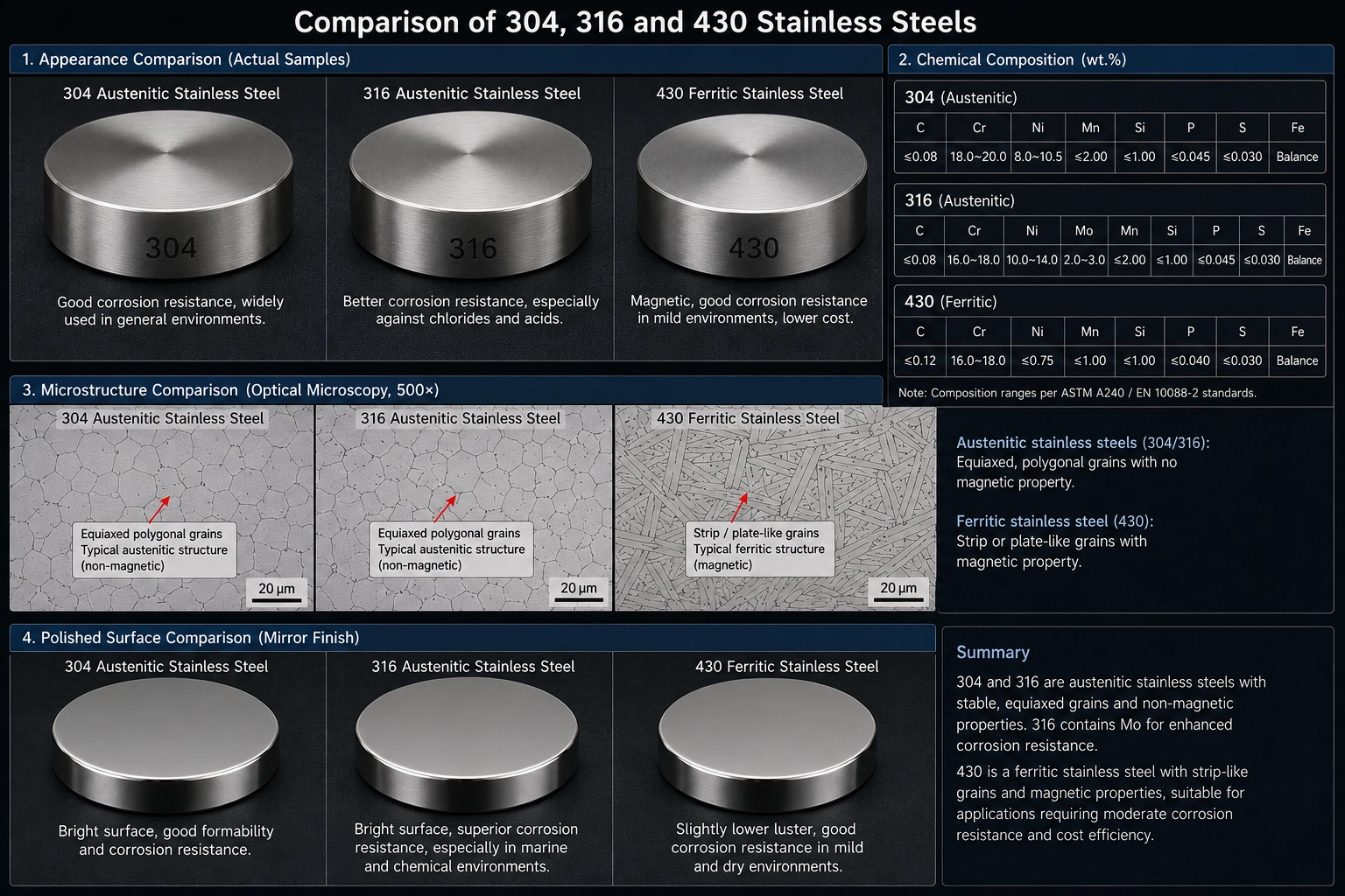 304 vs 316 vs 430 Stainless Steel Cookware